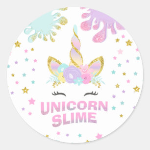 Unicorn Slime Party Fevor Tag Sticker Slime Party