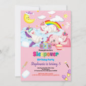 Unicorn Slumber Party Geburtstag Einladung (Vorderseite)