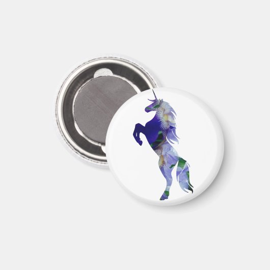 Unicorn Small, 3,2 cm Round Magnet (Vorderseite/Rückseite)