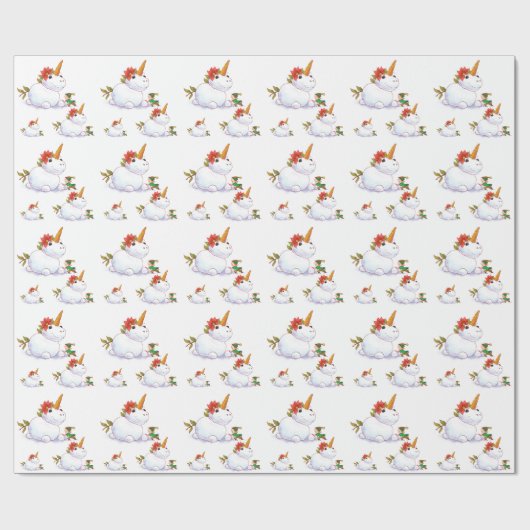 Unicorn Snowman Geschenkpapier (Flach)