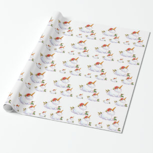 Unicorn Snowman Geschenkpapier