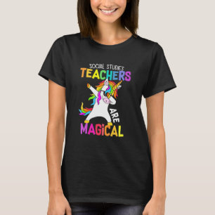 Unicorn Social Studies Liebe School Lehrer Magical T-Shirt