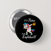 Unicorn Softball Girls Women Softball Button (Vorne & Hinten)