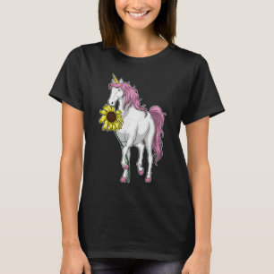Unicorn Sonnenblume Blume T-Shirt