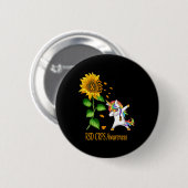 Unicorn Sonnenblume Rsd Crps Bewusstsein Button (Vorne & Hinten)