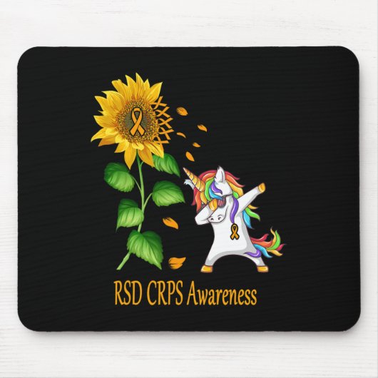 Unicorn Sonnenblume Rsd Crps Bewusstsein Mousepad (Vorne)