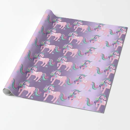 Unicorn Sparkl Glitzer Pink Floral Baby Lavender Geschenkpapier (Ungerollt)