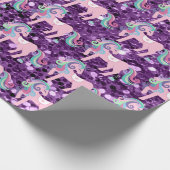 Unicorn Sparkl Glitzer Pink Sequin Baby Lavender Geschenkpapier (Ecke)