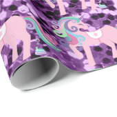 Unicorn Sparkl Glitzer Pink Sequin Baby Lavender Geschenkpapier (Rolleneckpunkt)