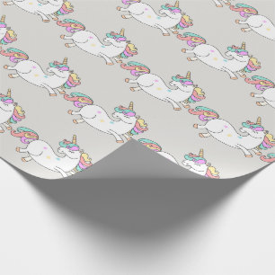 Unicorn Sparkl Glitzer Pink Sweet Candy Baby Gray Geschenkpapier