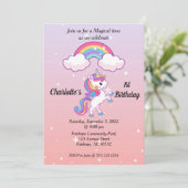 Unicorn Sparkle 1. Geburtstag Einladung (Stehend Vorderseite)