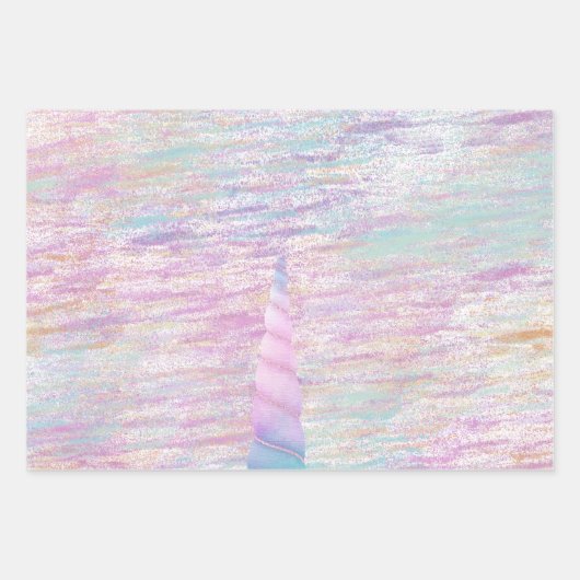 Unicorn Sparkle glitzernder Glitzer Goldregenbogen Geschenkpapier Set (Vorderseite 2)