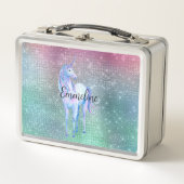 Unicorn Sparkle Metall Brotdose (Vorderseite)