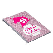 Unicorn Sparkle Monogram Name Notebook Notizblock (Rechte Seite)