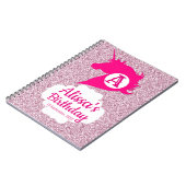 Unicorn Sparkle Monogram Name Notebook Notizblock (Linke Seite)