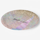 Unicorn Sparkle Pappteller (Schrägansicht)