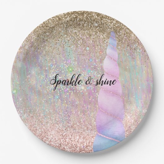 Unicorn Sparkle Pappteller (Vorderseite)