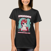 Unicorn Sparkles Now Stress Never Unicorn T-Shirt (Vorderseite)