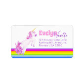 Unicorn-Springstreifen mit Regenbogenstreifen Adressaufkleber (Vorne)