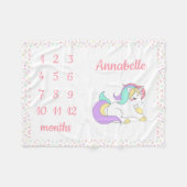 Unicorn Sprinkle Milestone Monatsblanket Fleecedecke (Vorderseite (Horizontal))