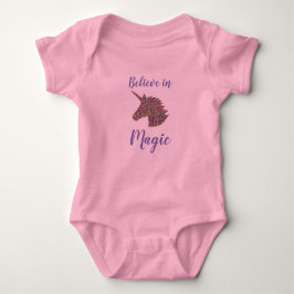 Unicorn Sprinkle Print Pink Baby Bodysuit Baby Strampler
