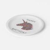 Unicorn Sprinkles Happy Birthday Party Teller (Schrägansicht)