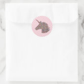 Unicorn Sprinkles Happy Birthday Stripe Stickers (Tasche)