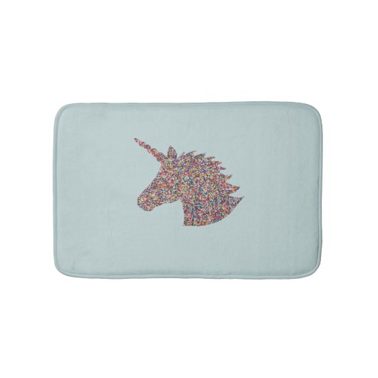 Unicorn Sprinkles Türkis Bath Mat Badematte (Vorderseite)