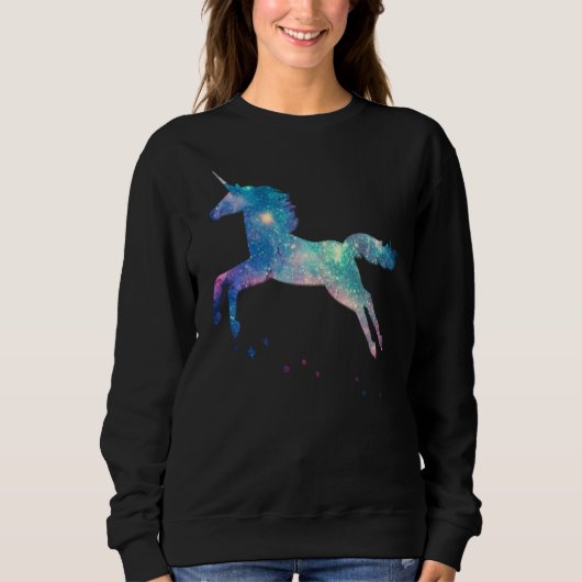 Unicorn Squad Galaxy Galactic Space Flying Sweatshirt (Vorderseite)