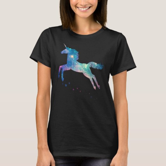 Unicorn Squad Galaxy Galactic Space Flying T-Shirt (Vorderseite)