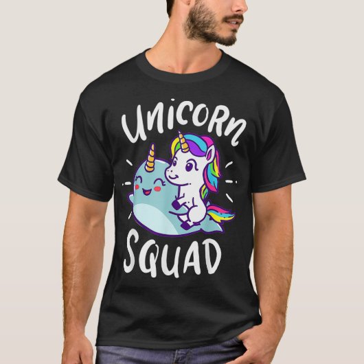 Unicorn Squad Narwhal Funny Cute Birthday Party Pr T-Shirt (Vorderseite)
