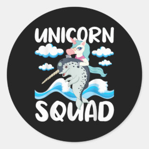 Unicorn Squad - Narwhal Lover Einicorn Lover Runder Aufkleber