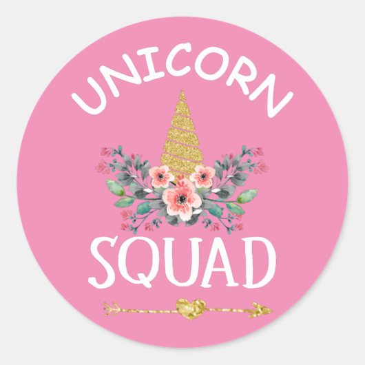 Unicorn Squad Runder Aufkleber (Vorderseite)