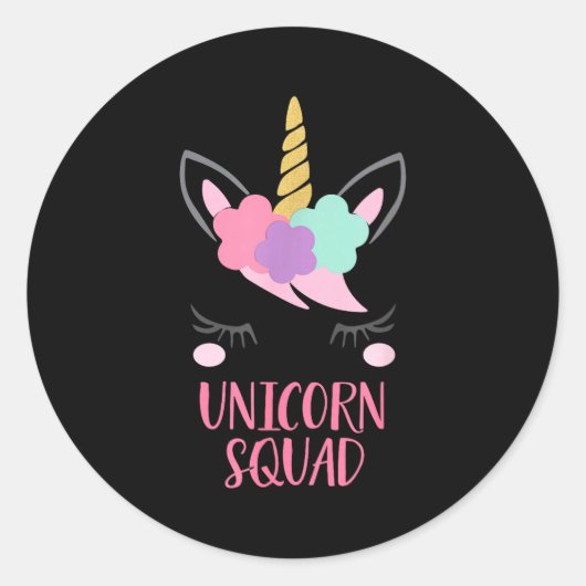 Unicorn Squad Unicorn Gift Runder Aufkleber (Vorderseite)
