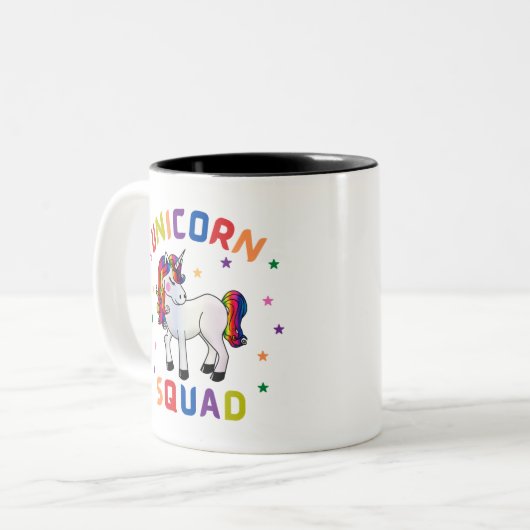 Unicorn Squad Zweifarbige Tasse (Vorderseite Links)