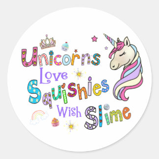 Unicorn Squishies Slime Runder Aufkleber