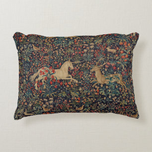 Unicorn Stag Deer Mitternacht Blumengarten Dekokissen