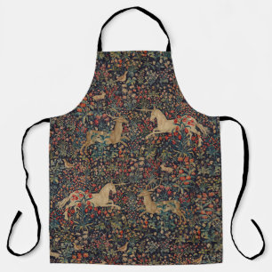 Unicorn Stag Deer Mitternacht Blumengarten Schürze