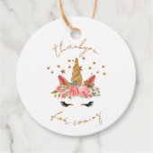 Unicorn Star Party Danke Geschenkanhänger (Vorderseite)