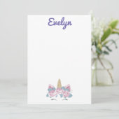 Unicorn-Stationäre Dankeskarte (Stehend Vorderseite)