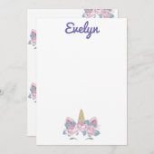 Unicorn-Stationäre Dankeskarte (Vorne/Hinten)
