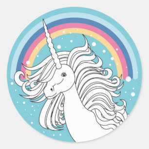UNICORN STICKER BLAU