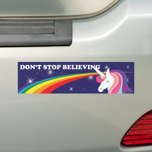 Unicorn "stoppen nicht, Autoaufkleber zu glauben" (Auf Auto)