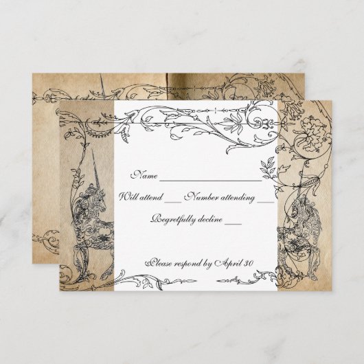 Unicorn Storybook uAwg mit Umschlägen RSVP Karte (Vorne/Hinten)