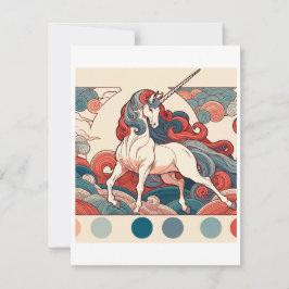 Unicorn Studie F - Fantasy AI Feiertagskarte