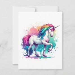 Unicorn Study J - Fantasy AI Feiertagskarte
