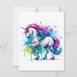 Unicorn Study L - Fantasy AI Feiertagskarte