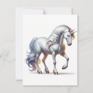 Unicorn Study O - Fantasy AI Feiertagskarte
