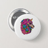 Unicorn Sugar Skull Mexico Calavera Dia De Los Mue Button (Vorne & Hinten)