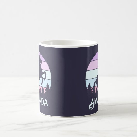 Unicorn Sunset Personalisierte Mug Kaffeetasse (Mittel)
